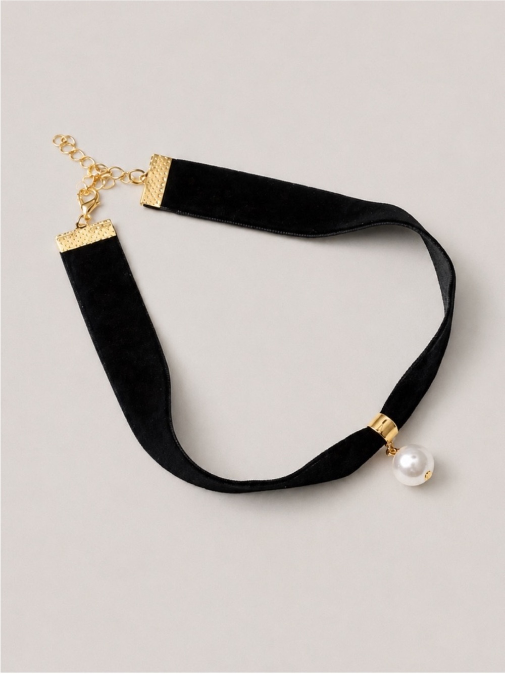 New! Black Velvet Pearl Choker Necklace 5041 NWOT - Picture 3 of 4